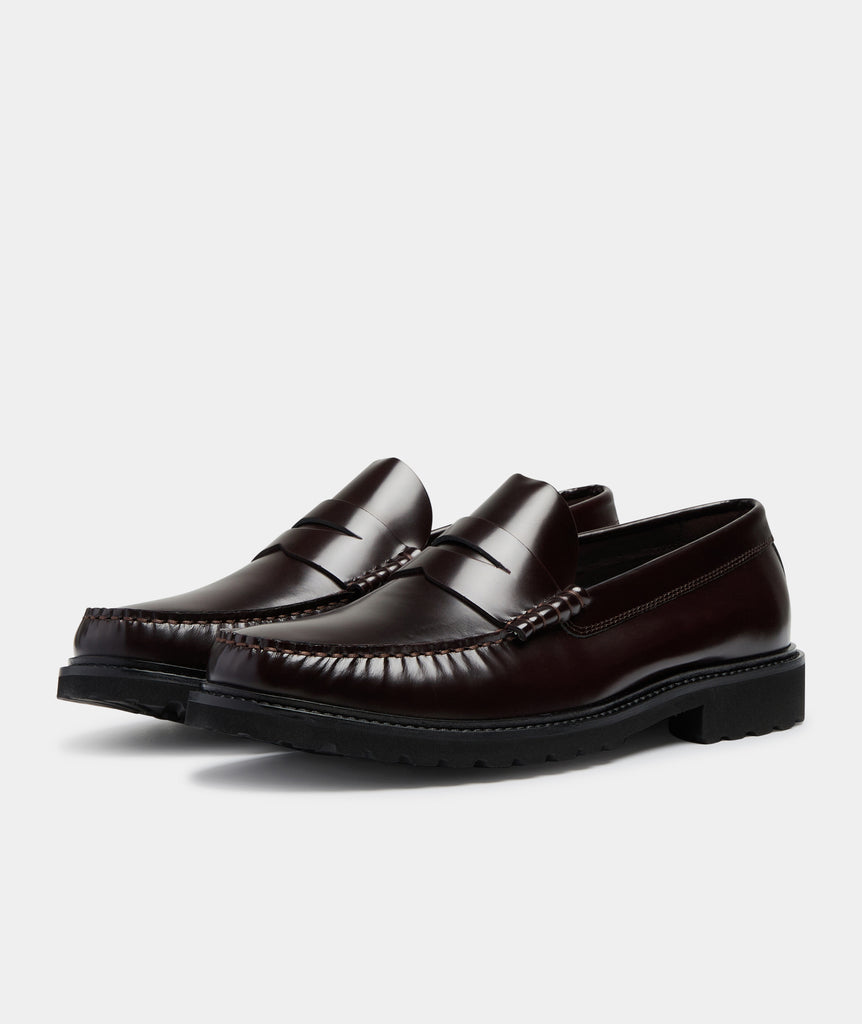 GARMENT PROJECT MAN Penny Loafer - Brown Polido Leather Loafer 800 Brown