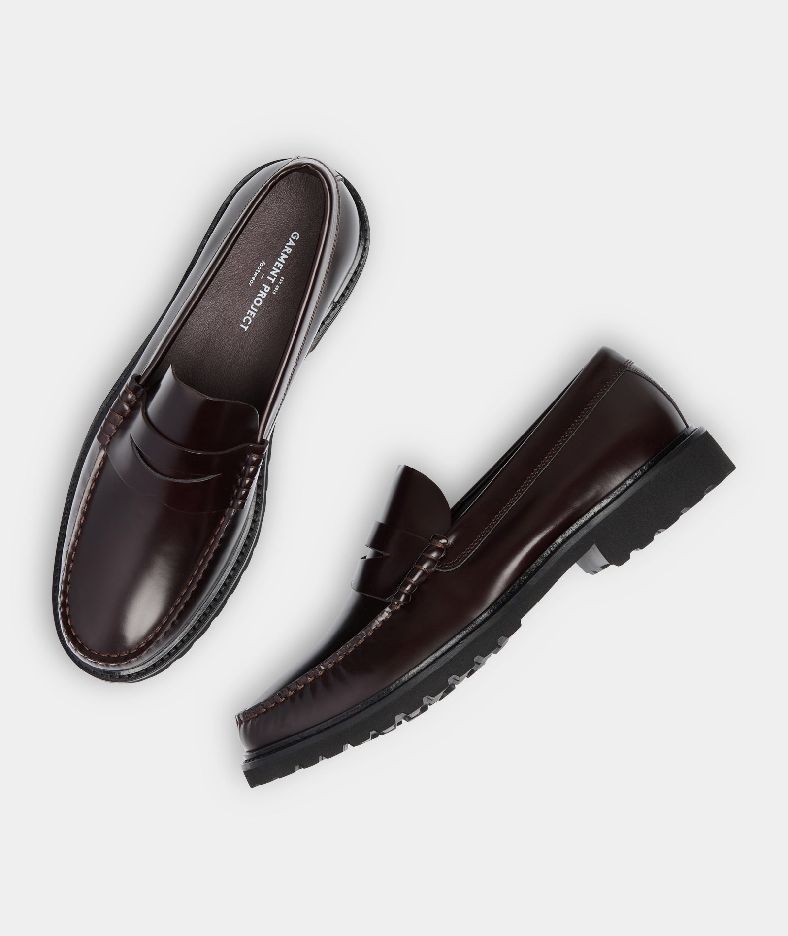 GARMENT PROJECT MAN Penny Loafer - Brown Polido Leather Loafer 800 Brown