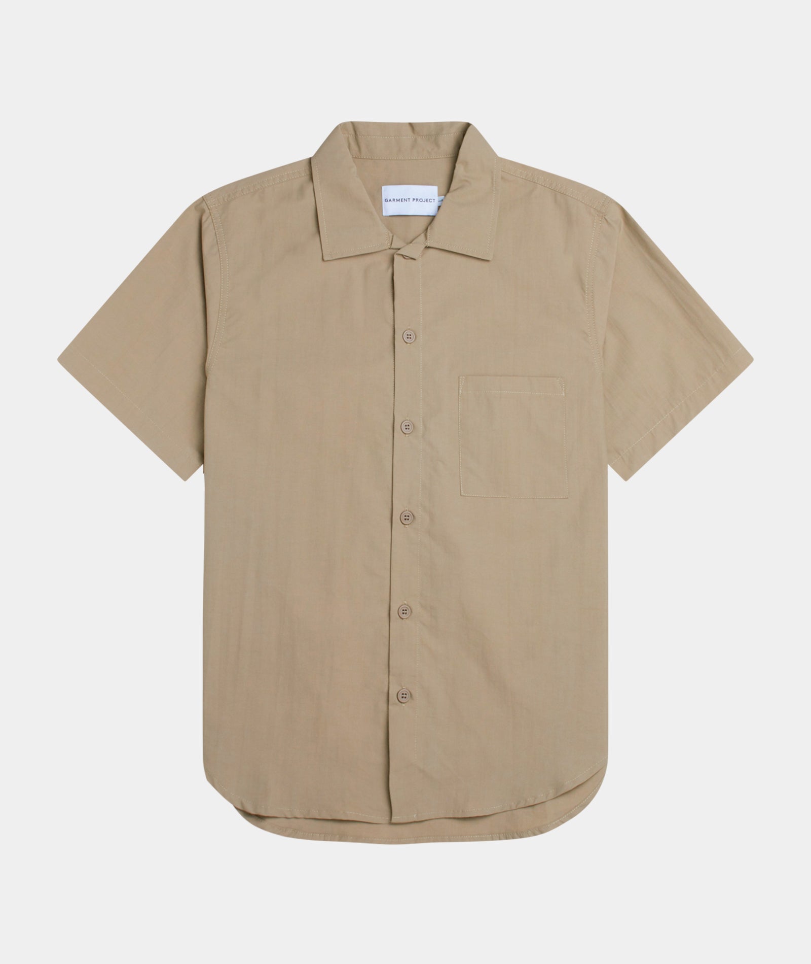 GARMENT PROJECT MAN S/S Nylon Shirt - Taupe Shirt 140 Taupe