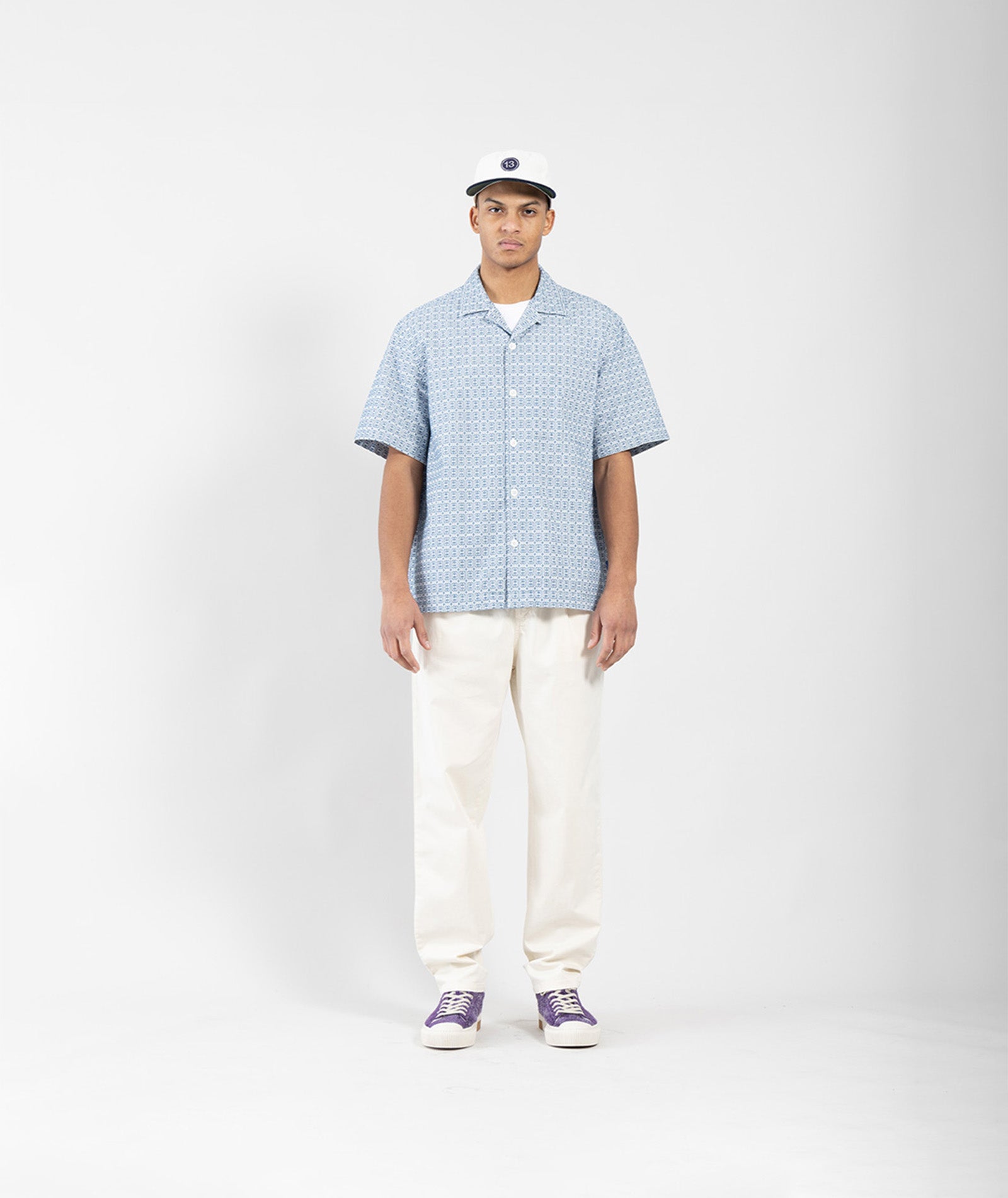 GARMENT PROJECT MAN Short Sleeved Shirt - Blue Shirt