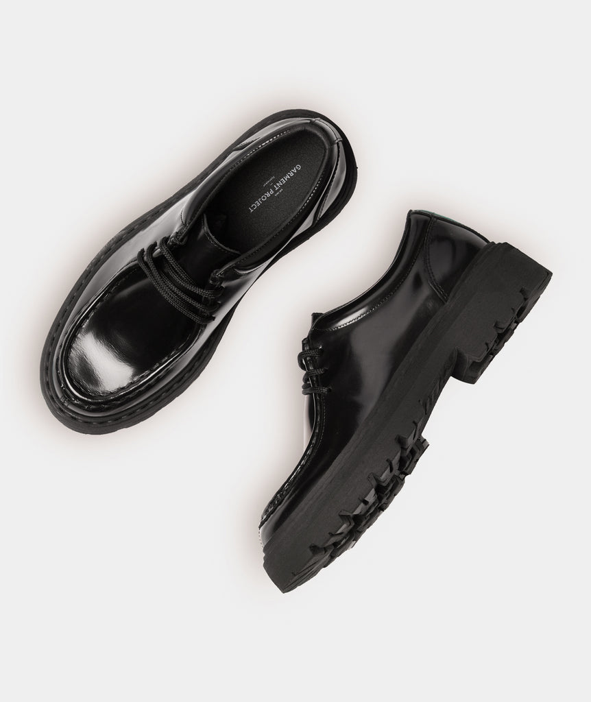 GARMENT PROJECT WMNS Spike Lace - Black Polido Leather Shoes 999 Black