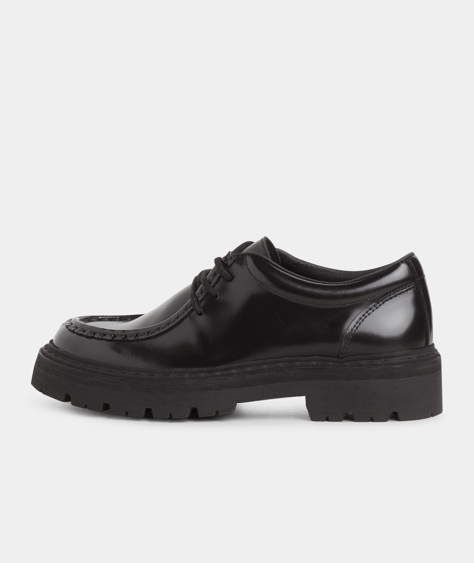 GARMENT PROJECT WMNS Spike Lace - Black Polido Leather Shoes 999 Black