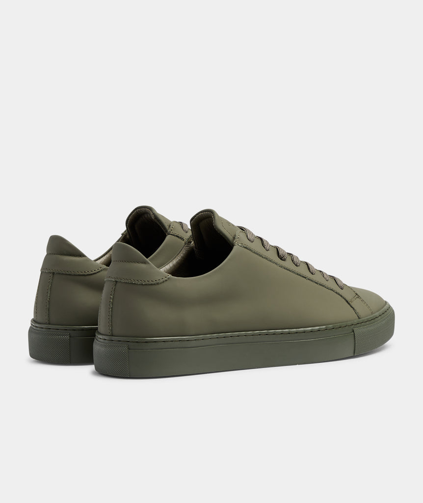 GARMENT PROJECT MAN Type - Army Rubberised Leather Sneakers 240 Army