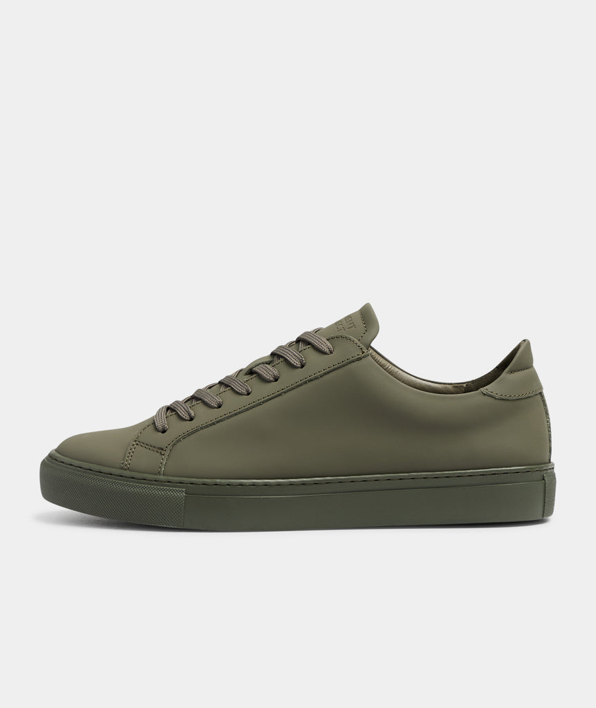 GARMENT PROJECT MAN Type - Army Rubberised Leather Sneakers 240 Army