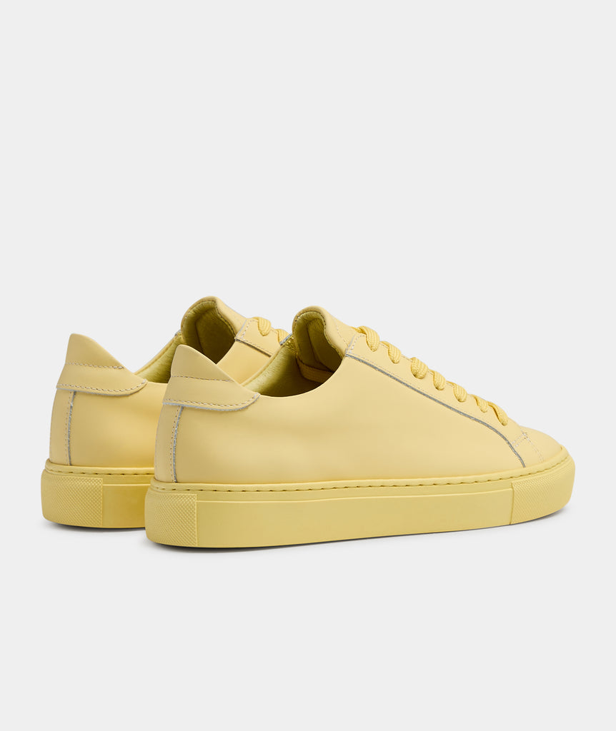 GARMENT PROJECT WMNS Type - Soft Yellow Rubberised Leather Sneakers 5027 Light Yellow
